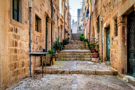 Photo of panoramic aerial view of the old town of Dubrovnik, Croatia seen from Bosanka viewpoint on the shores of the Adriatic Sea in the Mediterranean Sea.