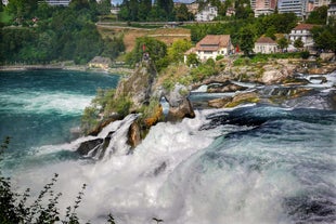 Bern, Switzerland. View of the old city center and Nydeggbrucke bridge over river Aare.