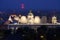 Pomeranian Dukes Castle in Szczecin (Stettin) City at night, view from National Museum, Poland.