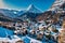 photo of an aerial view of Zermatt & Matterhorn Mountain in Switzerland.