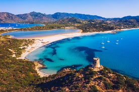 Photo of aerial beautiful view of the Balai promenade with its beautiful beaches, Porto Torres ,Sardinia, Italy.