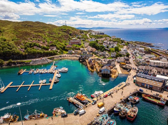 Mallaig, a picturesque port town in Lochaber on the west coast of the Highlands of Scotland. Mallaig is the final stop on the Jacobite Steam Train route..jpg