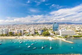 Photo of aerial view of Ayia Napa cityscape, Cyprus.