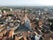 Aerial view of facade of the ancient Duomo in Monza (Monza Cathedral). Drone photography of the main square with church in Monza in north Italy, Brianza, Lombardia.