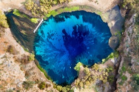 Photo of aerial view of the old Venetian harbor of Rethimno, Crete, Greece.