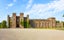 Photo of A panoramic view of the magnificent Scone Palace, historic building and attraction in the village of Scone and the city of Perth, Scotland .