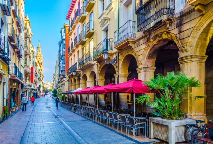 Photo of People are strolling a street in Logrono, spain.