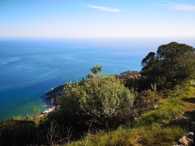 photo of panoramic view of Sesimbra, Setubal Portugal on the Atlantic Coast.