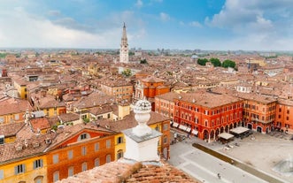 High dynamic range (HDR) Aerial view of the city of Milan, Italy.