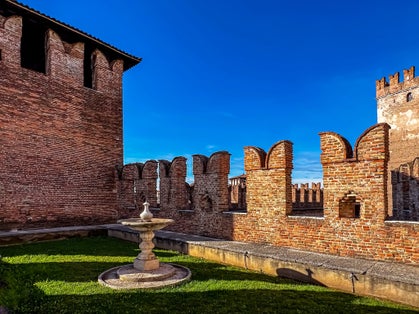view of castle Castelvecchio. Selective focus .