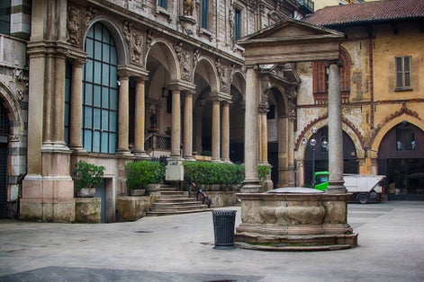 photo of Italy. Milan. Merchants square. In italian called piazza dei mercanti.