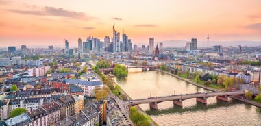 Photo of Autumn aerial cityscape of Mannheim city, Baden-Württemberg, Germany.