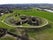 Photo of aerial view of the ruins of Sandal Castle in Wakefield, UK.