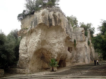 More details The main pit of the Latomia dei Cappuccini, an artificial Ancient Greek limestone cave created in the 6th century before Christ in Syracuse, Sicily, Italy