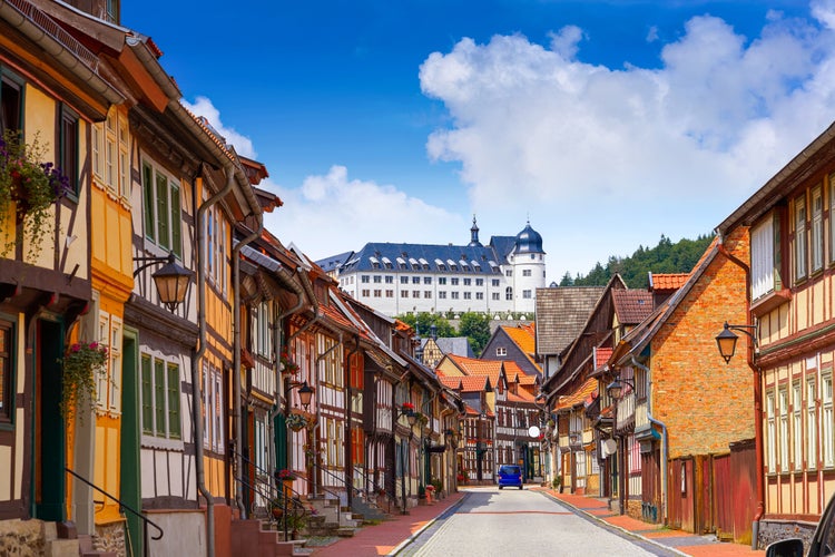 Stolberg facades in Harz mountains of Germany