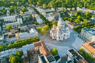 Aerial view of Vilnius old city.