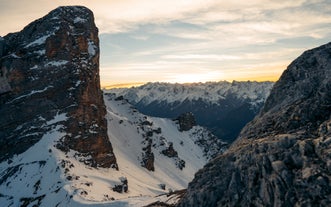 photo of Alpine aerial summer view with the famous Nordkette mountains seen from Serle's cable car station, Mieders, Stubaital valley, Innsbruck, Austria.