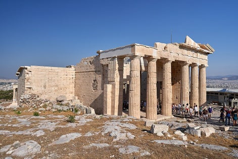 photo of view of The Προπύλαια Ακρόπολης, Athens, Greece.