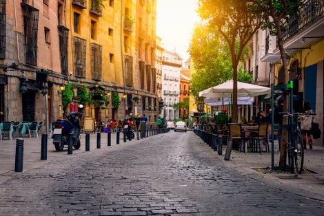 Photo of old street in Madrid, Spain.