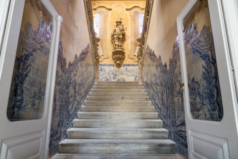 Palace of Raio (Palacio do Raio, 1754) -  Rococo style palace decorated with azulejo tiles in the center of Braga. Portugal.