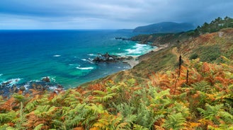 Photo of aerial view of Foz in Galicia Spain.