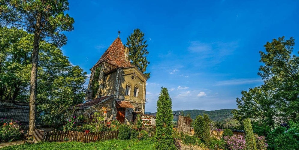 old Ropemakers Tower in Sighisoara town in Romania