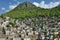 Photo of aerial view of village Kayakoy ghost town in Fethiye, Izmir Turkey.