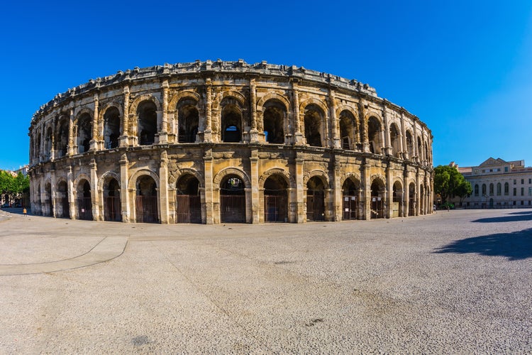 Photo of Roman amphitheater in Nimes.