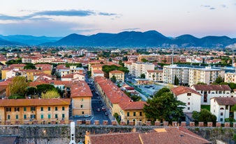 Florence Aerial View of Ponte Vecchio Bridge during Beautiful Sunny Day, Italy