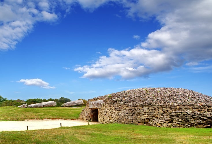 Photo of Remains of prehistoric buildings in Locmariaquer, Brittany, France.