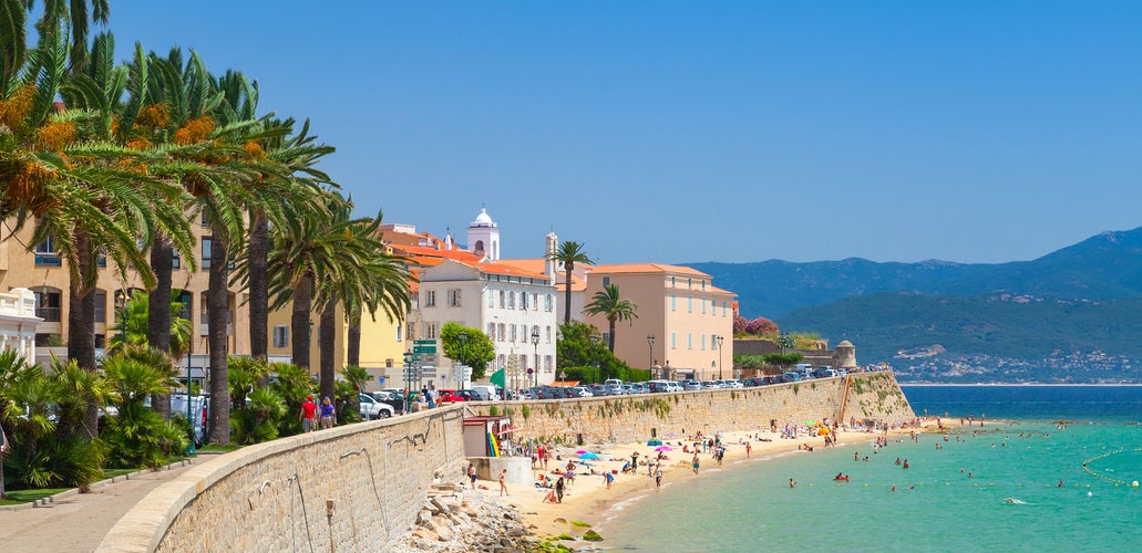 Ajaccio, Corsica, France. Coastal cityscape panorama