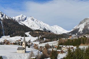 Photo of aerial view of Kals am Grossglockner in Austria.