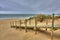 Wooden walk way over sand dune giving access to the beach, Esposende, Portugal (HDR photo).