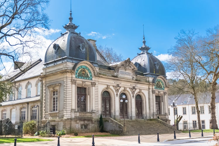 Photo of Quimper in Brittany, old public theater Quimper, France.