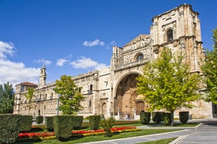 Photo of San Salvador Cathedral of Zamora and acenas (water mills), view from Duero river. Castilla y Leon, Spain.