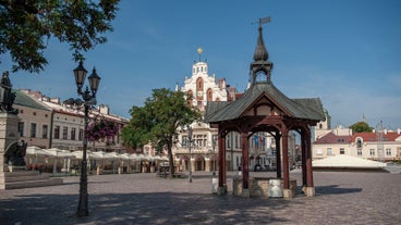 Photo of the beautiful old square in Rzeszow, Poland.