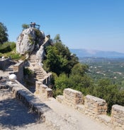 Photo of panoramic aerial view of Palaiokastritsa, Corfu, Greece.