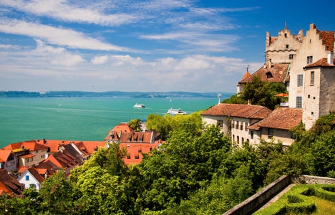 Photo of Meersburg and Lake Constance, Germany .