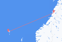 노르웨이 모쇼엔에서 출발해 페로 제도 쇠보구르(Sørvágur)에게(으)로 가는 항공편