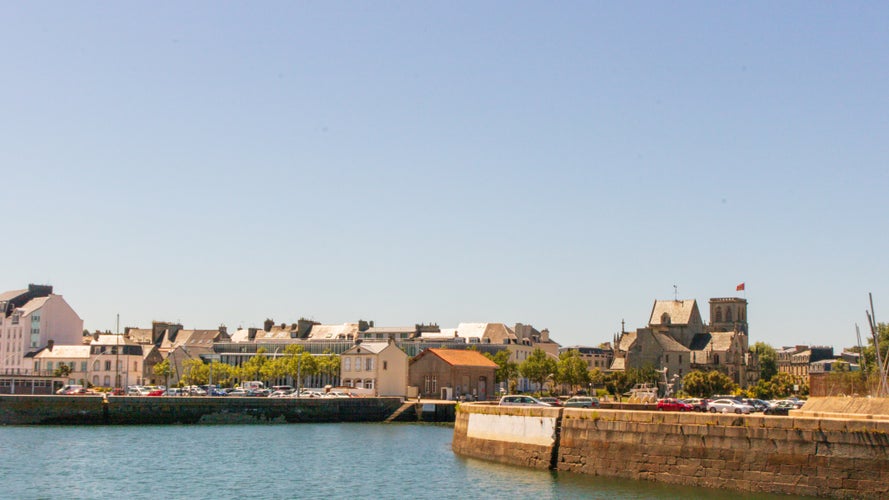 Photo of Cherbourg Harbor in Normandy, France.