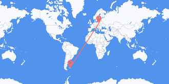 Voli dalle Isole Falkland (Islas Malvinas) alla Polonia