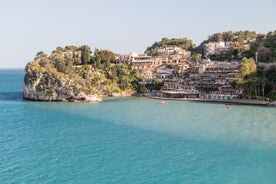 Photo of Isola Bella rocky island in Taormina, Italy.