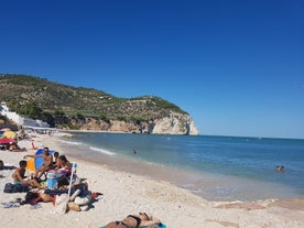 Photo of Vieste and Pizzomunno beach view, Italy.