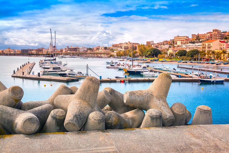 Photo of Port of Santa Maria Maggiore in Milazzo town, Sicily, Italy.