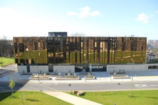 Photo of redeveloped Warehouses along the River in Leeds, UK.