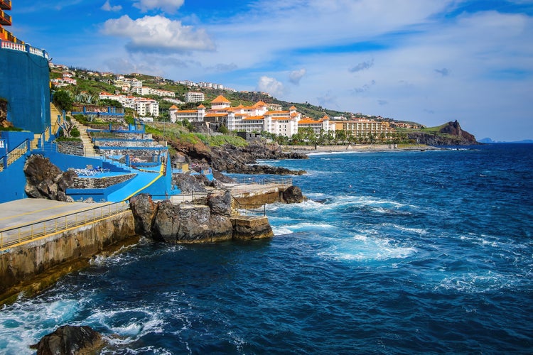 Hotel Riu Madeira in Caniço on the southern coast of Madeira island (Portugal) near Funchal - Seaside resort in the Atlantic Ocean