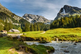 Photo of The Alp Laui near Wildhaus-Alt St. Johann with view of the Saentis and the Wildhuser Schafberg, Toggenburg, Canton of St. Gallen, Switzerland.