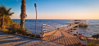 Photo of aerial view of the city Durres, Albania.