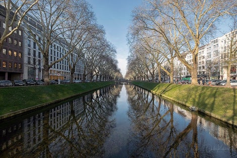 photo of view of Königsallee, Düsseldorf, Germany.