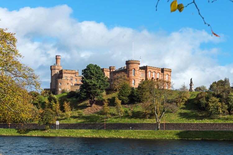 Photo of Inverness Castle looking over the River Ness.